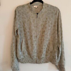 Mystree - Women’s Sheer Leopard Print Bomber Jacket